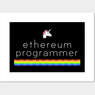 Ethereum programmer - Unicorn - Rainbow Posters and Art